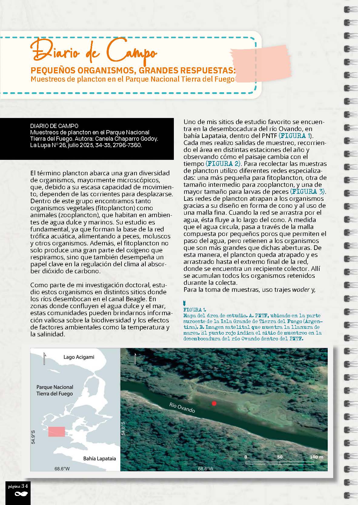 Muestreos de plancton en el Parque Nacional Tierra del Fuego.