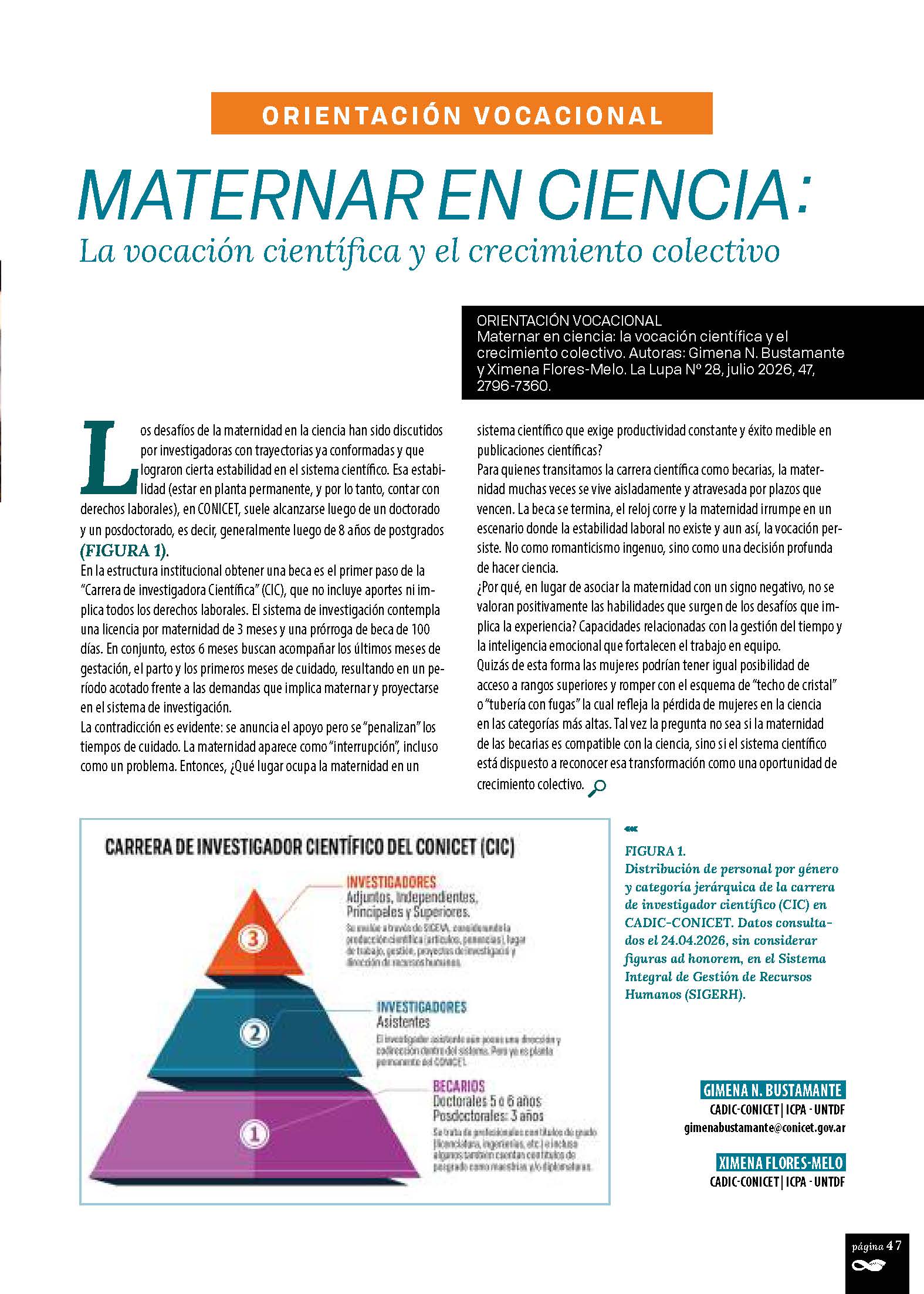 Maternar en ciencia: La vocación científica y el crecimiento colectivo