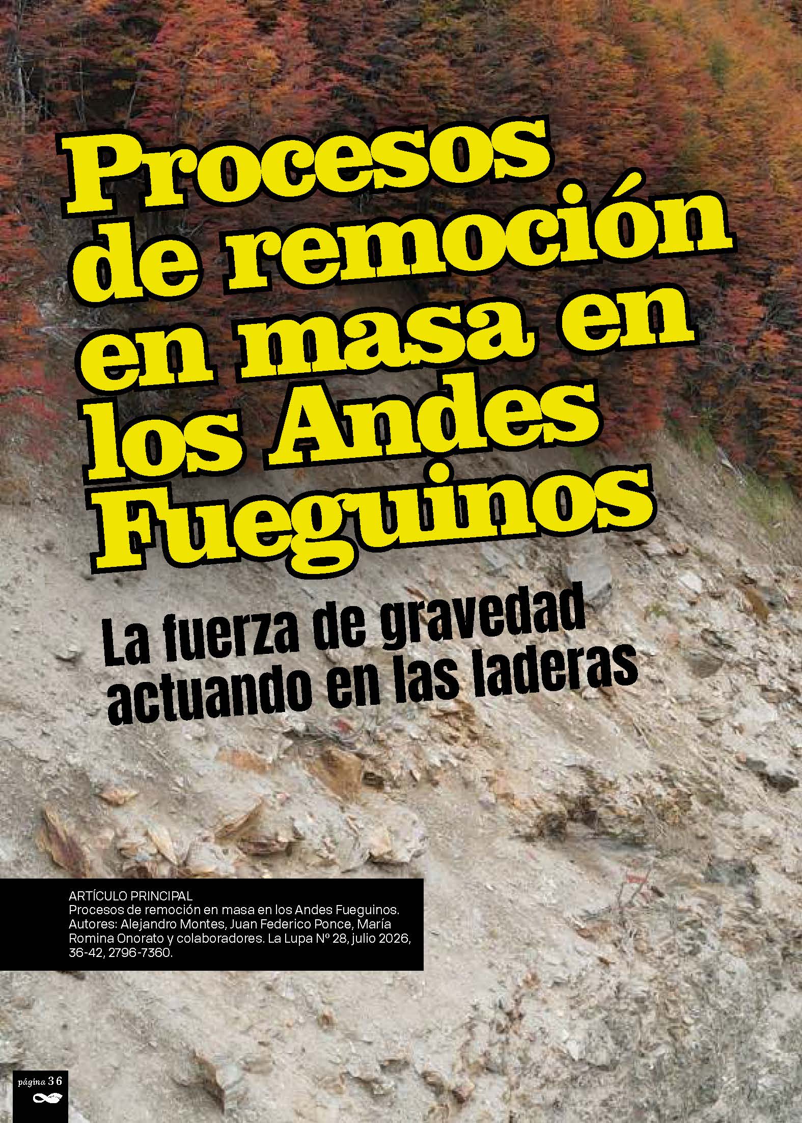 Procesos de remoción en masa en los Andes Fueguinos